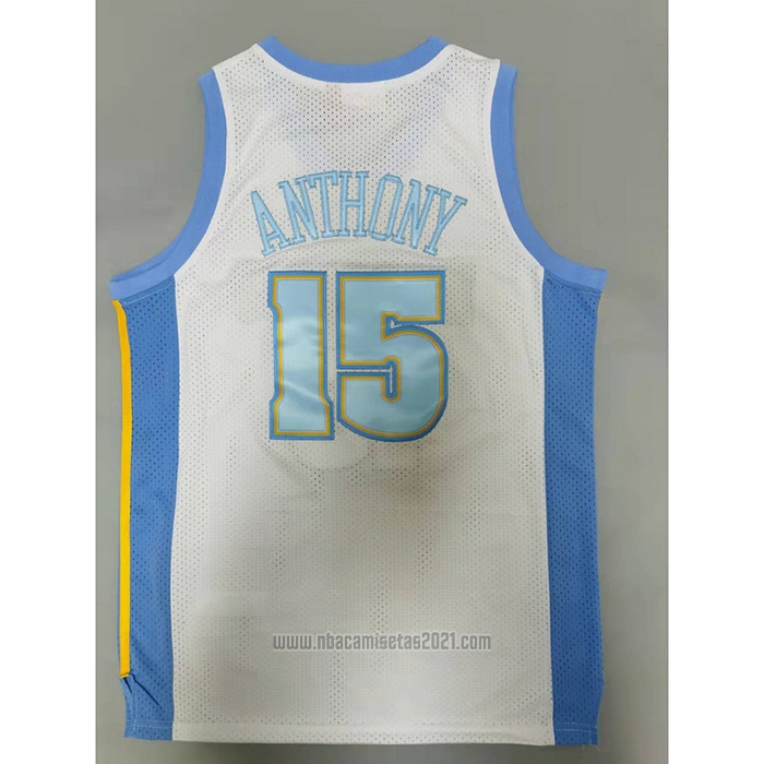 Camiseta Denver Nuggets Carmelo Anthony #15 Mitchell & Ness 2006-07 Blanco